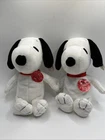 Set of Two Ty Beanie Baby Original Snoopy Musical Plush Stuffed Animal Vintage