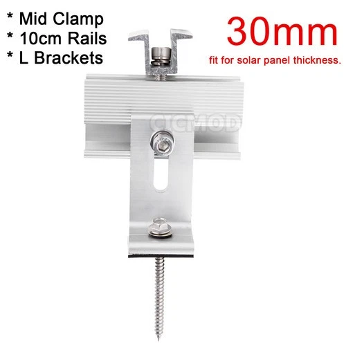Universal Solar Panel Rail Mounting Brackets Roof Mount End/Mid Clamp PV Fixing