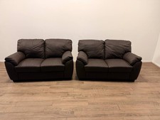 Milano Leather Sofa Set – 2 & 2 Seater in Brown Top Grain Leather