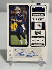 Bailey Zappe 2022 Panini Zenith Contenders Rookie Ticket Preview Blue Auto 16/23