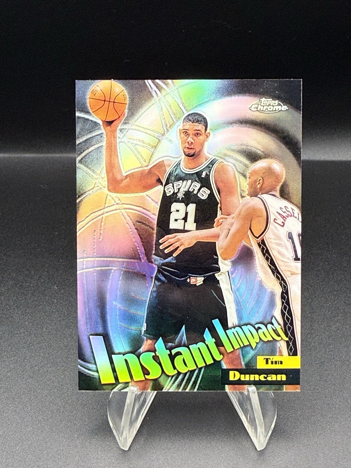 Tim Duncan 1998-99 Topps Chrome Instant Impact Refractor #11 S.A. Spurs!