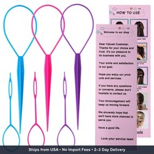 Aigee 6pcs Topsy Tail and Hair Loop Styling Tool Set - Ponytail Makers, French B
