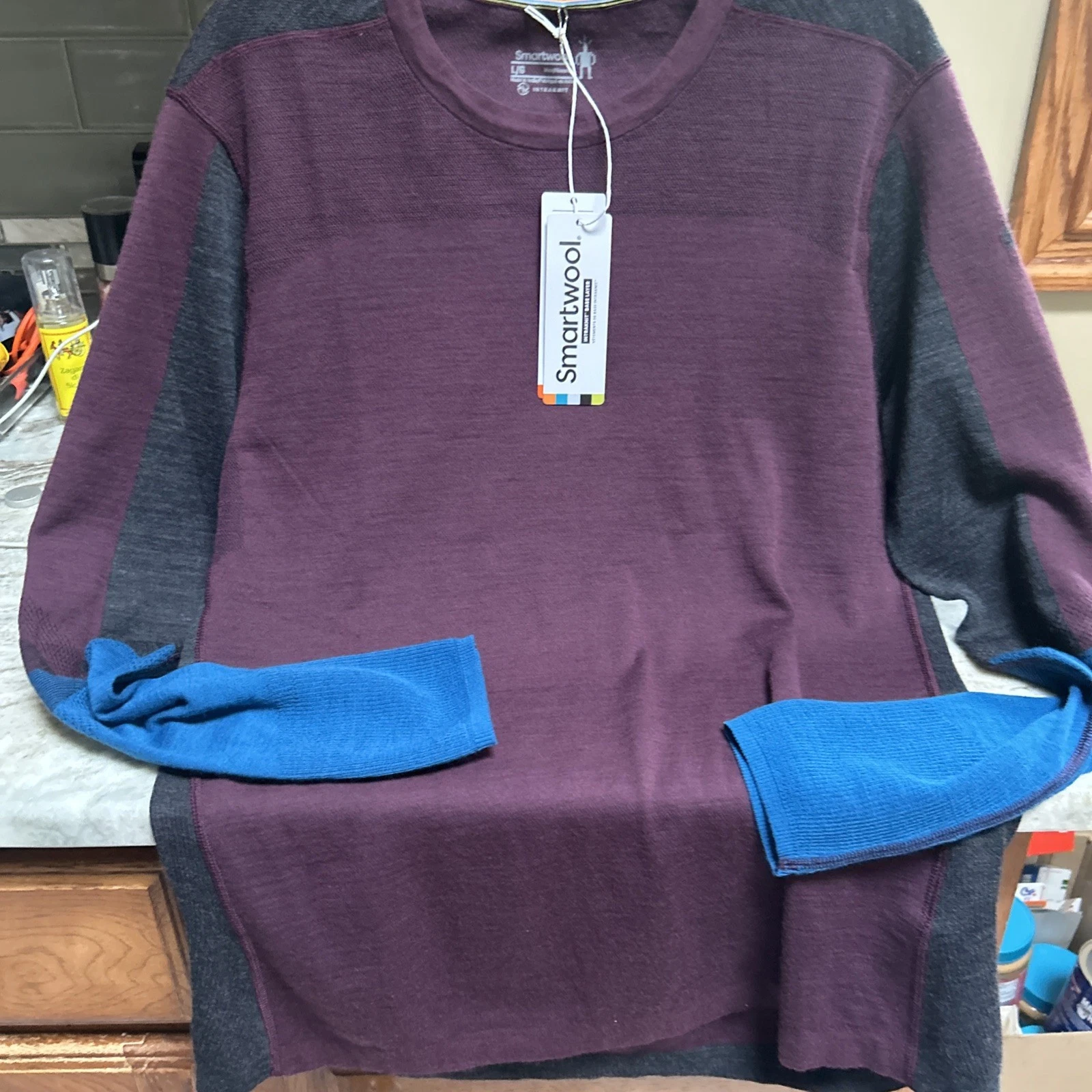 Smartwool Intraknit Thermal Merino Wool Base Layer Shirt Men Size L Crew New 130