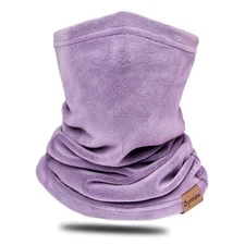 Dymex Kids Neck Warmer Gaiter Winter Fleece Face Neck Cover Light Purple
