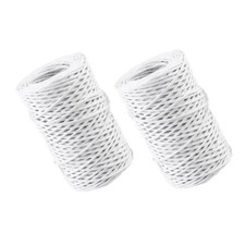 2 Rolls Floral Vine Wire - White Paper Wrapped Wire 164ft 1mm - Craft Band