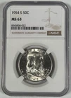 1954-S Franklin Half Dollar Coin NGC MS 63