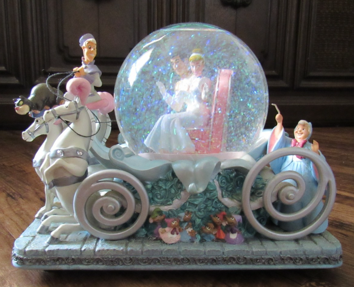 Disney 50th Anniversary Musical Snow Globe Carriage with