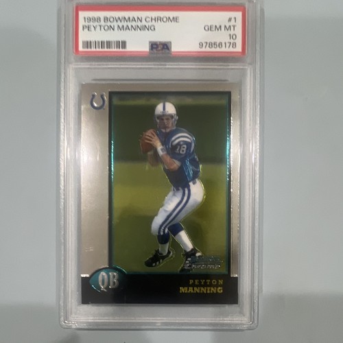 Bowman 1998 Bowman Chrome Peyton Manning Rookie RC #1 PSA 10 Gem Mint