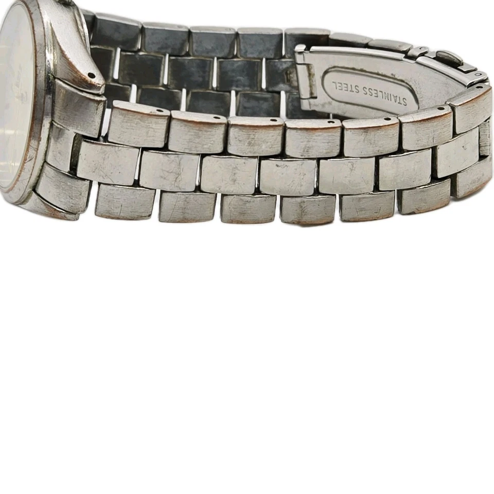 Reloj Oasis Pulsera Plata Correa Acero Inoxidable Trasero Batería Nueva De Colección Foto 3 de 4