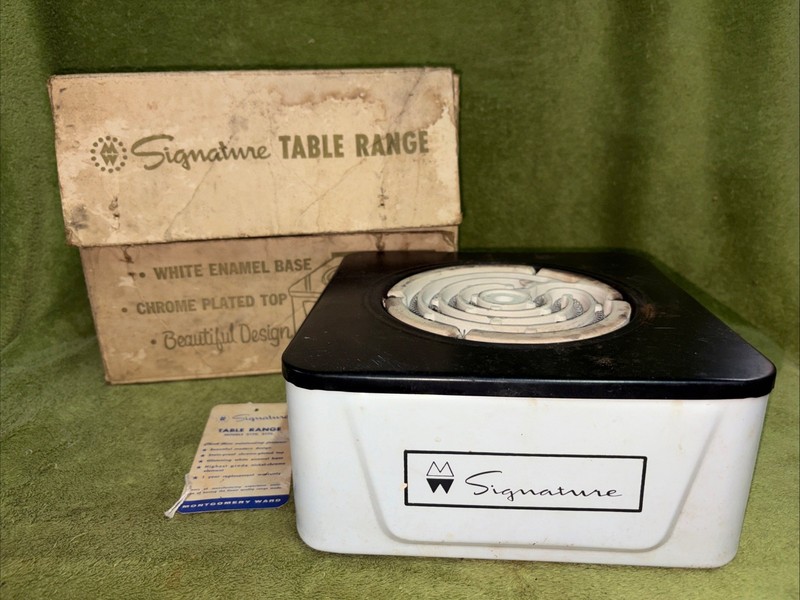 Vintage Montgomery Ward Signature Table Range With Box- No Cord