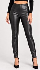 LYSSE Black Faux Vegan Leather High-Waisted Leggings/Pants Size Small