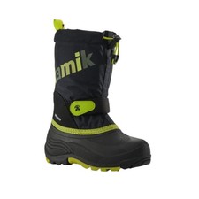 Kamik Waterbug 5 Kid's Winter Boots, Black/Green, K13