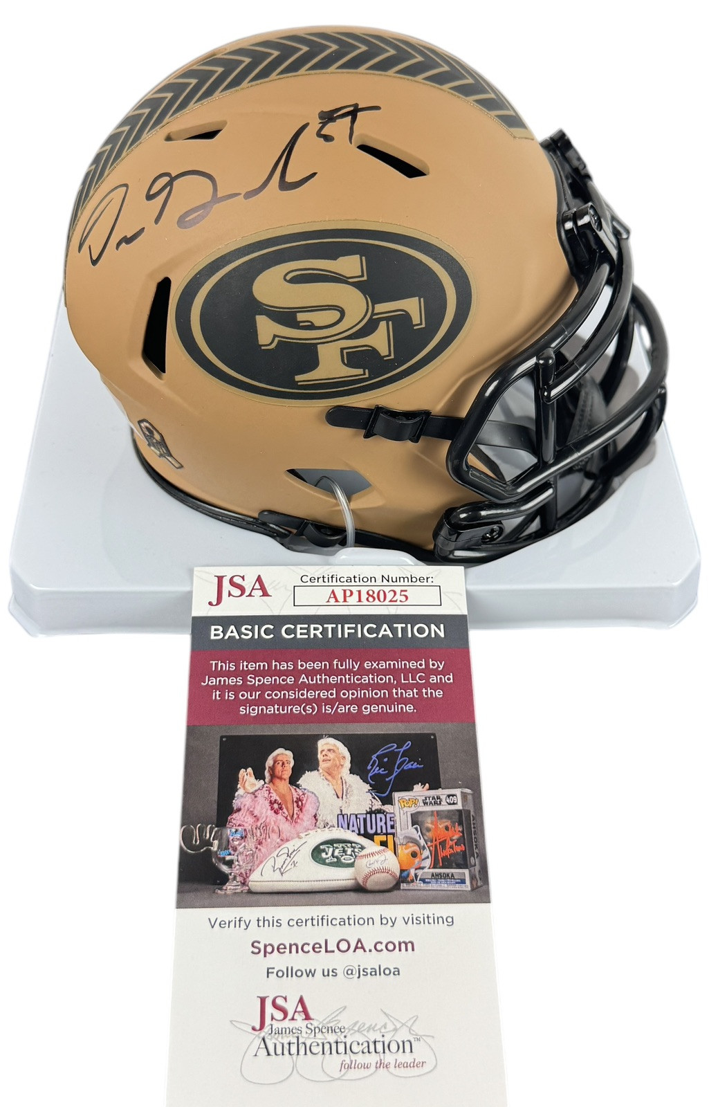 DRE GREENLAW signed Mini Helmet San Francisco 49ers Salute to Service JSA img