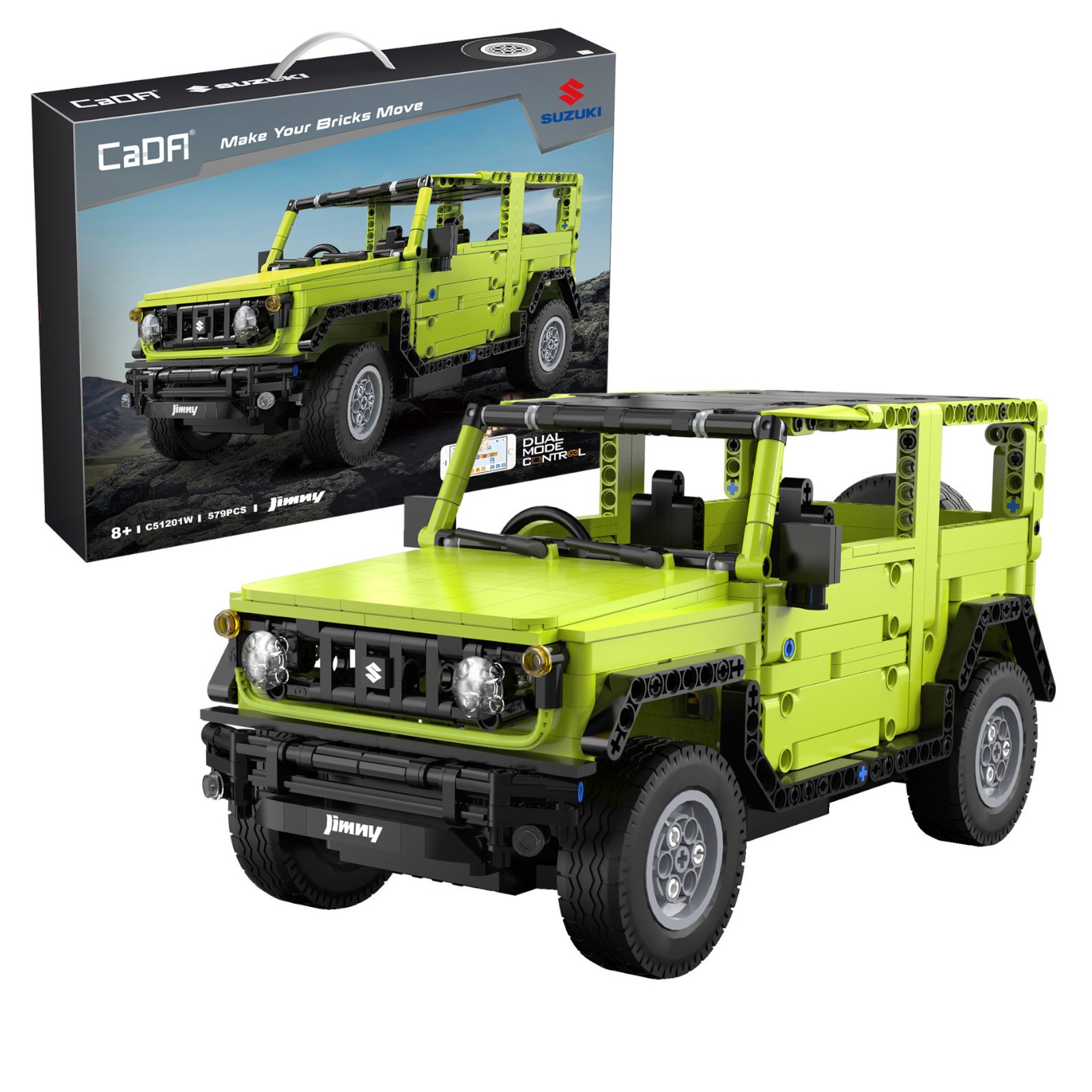 CaDA Suzuki Jimny 579 Pieces 1:12 Brickset 3D Model RC Dual Mode Control C51201W - Image 6