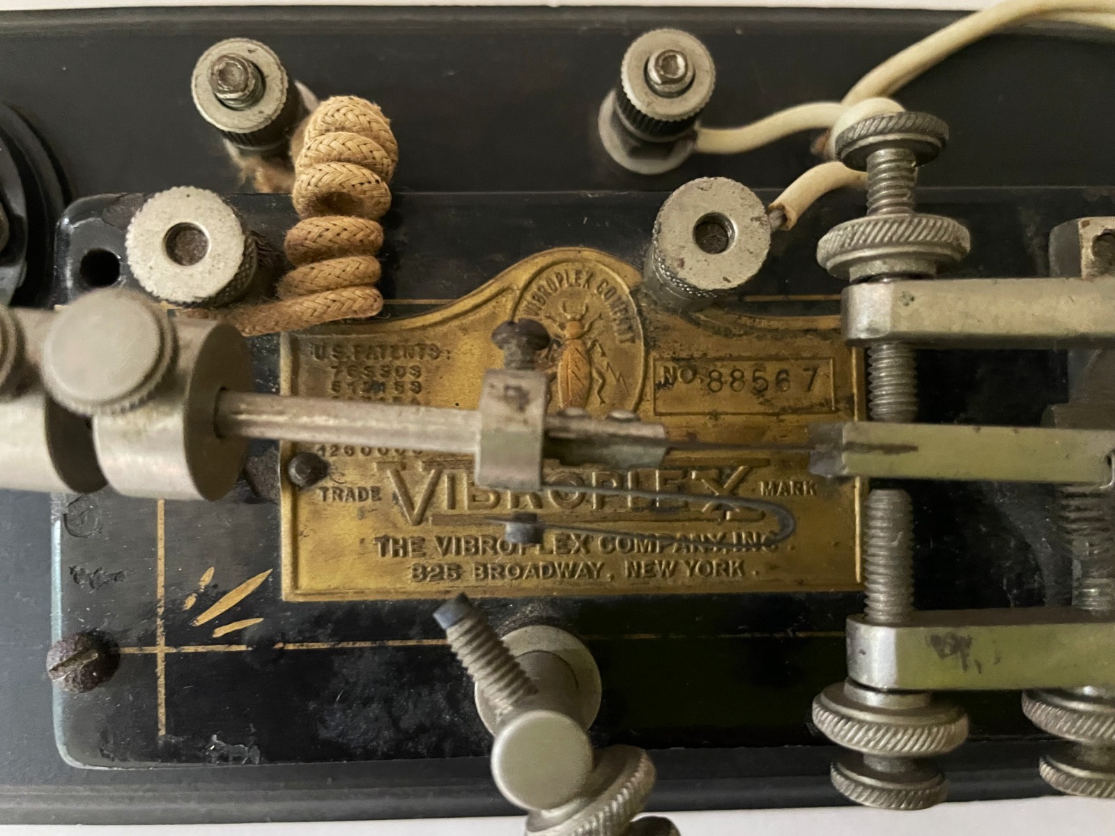 Vibroplex Telegraph Key Bug - SN 88567 – Blue Racer Model 4 - 1921-23 – Vintage