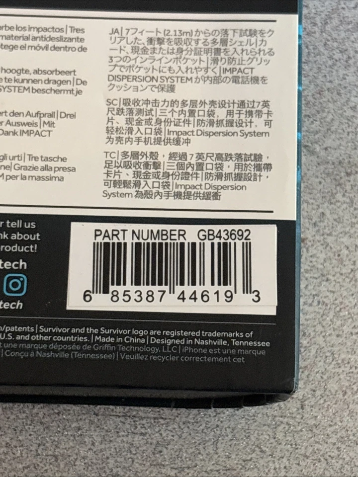 Чехол-бумажник Griffin Surivor прочный для iPhone X с портфолио для кредитных карт - ультратонкий  - Изображение 3 из 3