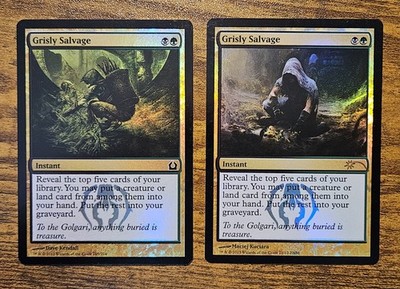 2x Grisly Salvage - 2x FOIL - NM - Return to Ravnica -and- Promo  B&B