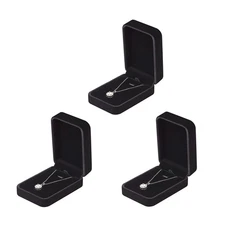 3 Pieces Velvet Pendant Necklace Gift Boxes Set, Classic Jewelry Packaging St...
