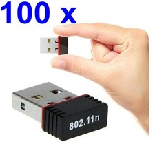 Lot of 100 Mini USB WiFi WLAN Wireless Network Adapter 802.11 Dongle RTL8188 Win