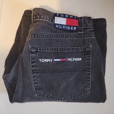 Vintage Y2K Tommy Hilfiger Freedom Jean Shorts Men's Size 32 Faded Black Jorts