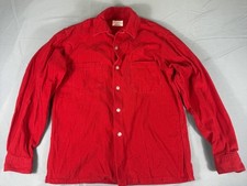 Vintage 50s Brent Montgomery Ward Red Corduroy Shirt M 15-15.5 Rockabilly