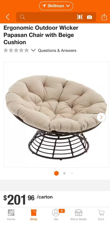 Papasan Chair Cushion Round, Egg Nest, Rattan Swivel Pad