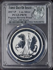 2017-P British Virgin Islands Silver Pegasus PCGS REV PR70 FDOI - ✪COINGIANTS✪
