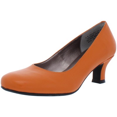Array Womens Flatter Orange Low Kitten Heels Shoes 9.5 Wide (C,D,W) BHFO 7192