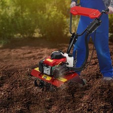 Gas Power Garden Farmyard Tiller Cultivator Tilling Rototiller CDI 4-Stroke 63cc