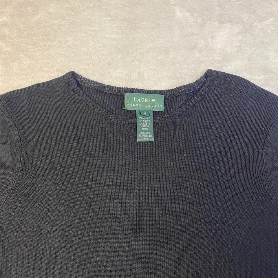 Top tejido de seda Lauren Ralph Lauren - Camisa manga larga para mujer, talla S Foto 2 de 4