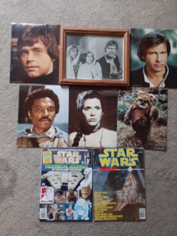 vintage star wars magazines and 8x10 cast photos