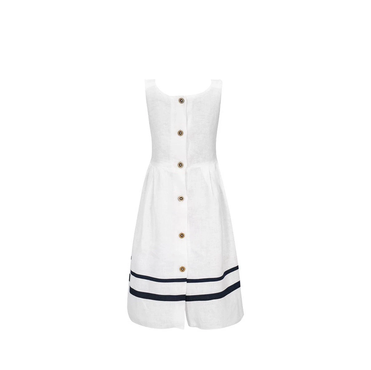 BALIENE Cannes Linen Dress Girls White Size 8 Orig $130 Sailor Wedding Preppy