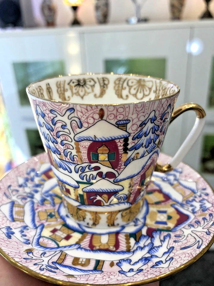 Lomonosov Knochen Porzellan Espresso Tasse „Wintertag“ A. Worobjewskij, RAR - Bild 1 von 4