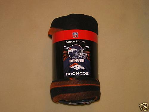 NFL Denver Broncos Fleece Throw Blanket Sz 50" X 60" New - Picture 1 of 1