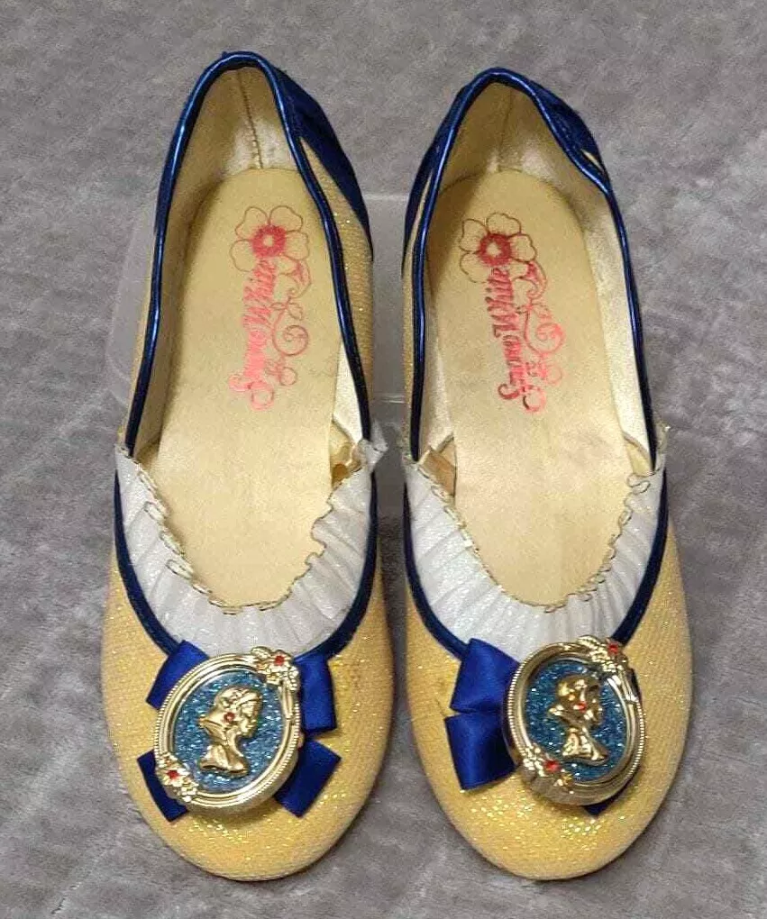 Disney Princess Shoes Girls Size 2 3 Snow White 3 Youth Yellow Slippers Heels