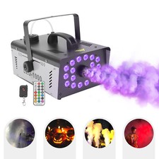 1000W Smoke Fog Machine RGB Multi Color LED DJ Xmas Stage Effect Light w/Remote