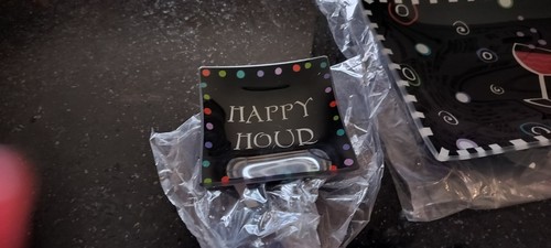 Ganz Serving Tray Set Glass Wine Themed - Picture 4 of 7