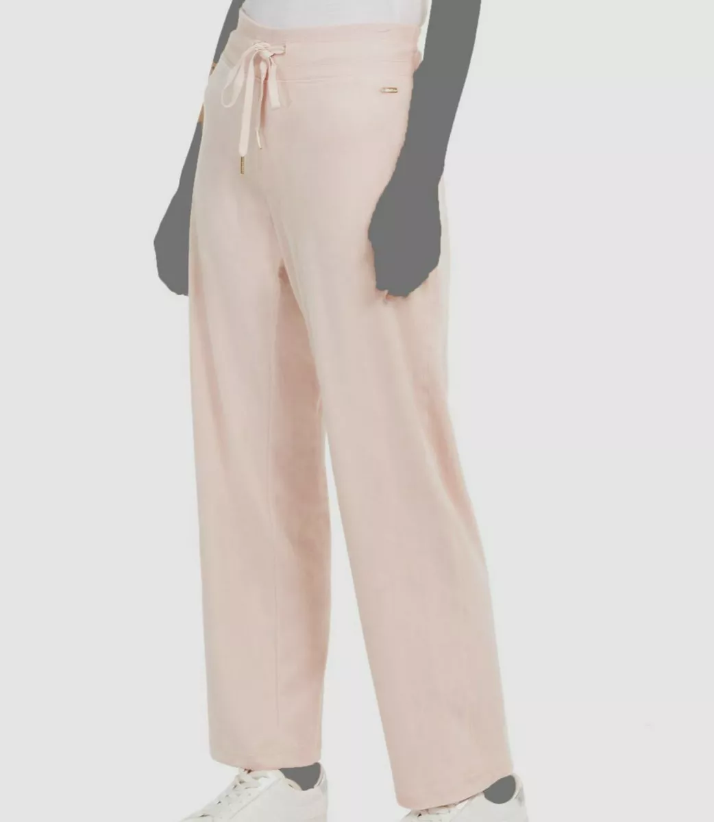 $49 Calvin Klein Women's Pink Velour Wide-Leg Sweatpants Size L