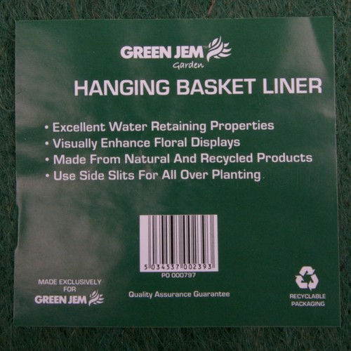HANGING BASKET PLANTER LINERS 12" 14" 16" INCH NATURAL GREEN FIBRE DIA.18-21-24 - Picture 47 of 47