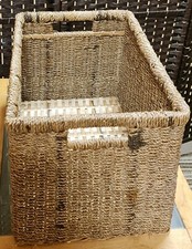 Wicker Basket Storage/Hamper/Wine Carrier/Magazines Holder 24×40×43cm/9.5x16×17"