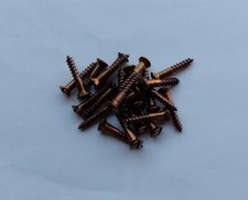 COPPER COLOUR - SLOTTED RAISED  BRASS WOOD SCREWS - 6 x 1 or 8 x 1