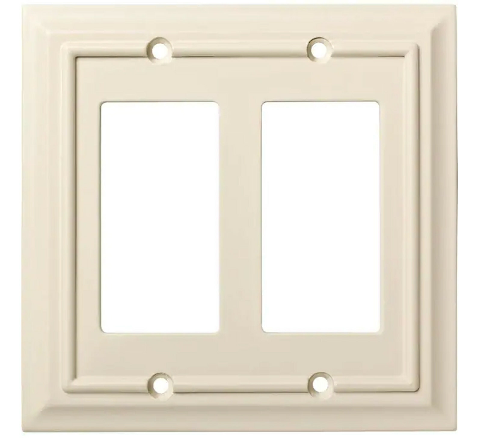 Wood Archictectural LIGHT ALMOND Cream Double Rocker GFCI Light Switch Wallplate