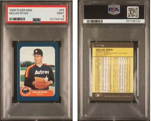 1986 Fleer Mini #65 Nolan Ryan PSA 9 Astros HOF 101748142