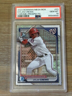 Dylan Crews 2024 Bowman Chrome Mega Box 1st Bowman PSA 10 Gem Mint 