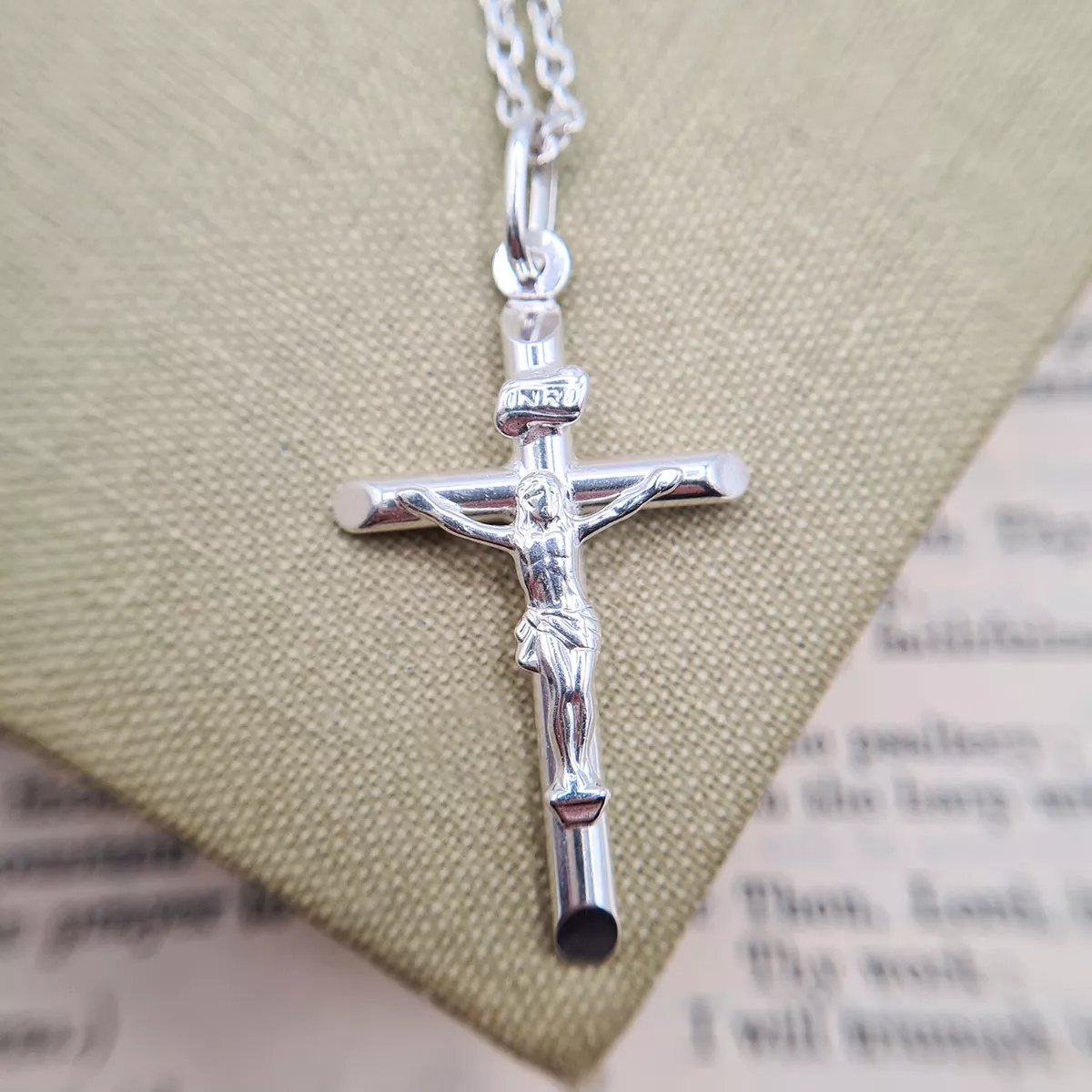 Sterling silver crucifix clearance