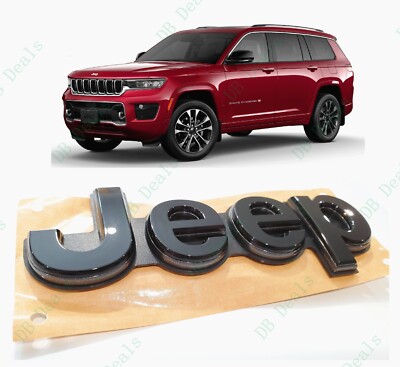 Gloss Black Gray Rear liftgate Jeep Emblems Fit 2021+ Jeep Grand Cherokee L WL