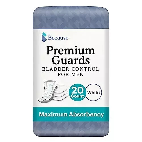Because Bladder Control Premium Guards for Men 20 ct - Picture 1 of 7