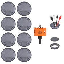 Desk Grommet 2-3/8 Inch with Hole Saw, Desk Cord Hole Cover Grommet for Cables,