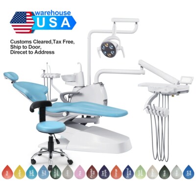 Dental Chair Unit Computer Controlled DC Motor PU Hard Leather Doctor Stool P16