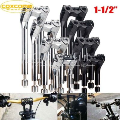 6'' 8'' 10'' 12'' inch Tall Handlebar Risers 1-1/2'' Clamp Pullback 1.5'' for Harley